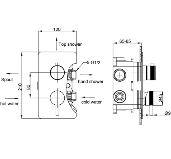 Смеситель для душа Boheme Cell 135-3-GM