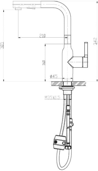 Смеситель для кухни BelBagno BB-LAM35-IN