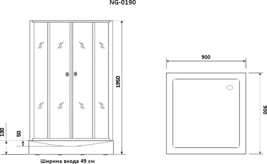 Душевой уголок Niagara Nova NG-0190-14