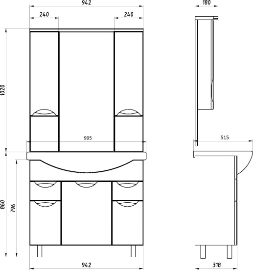 Мебель для ванной ASB-Mebel Мессина 100