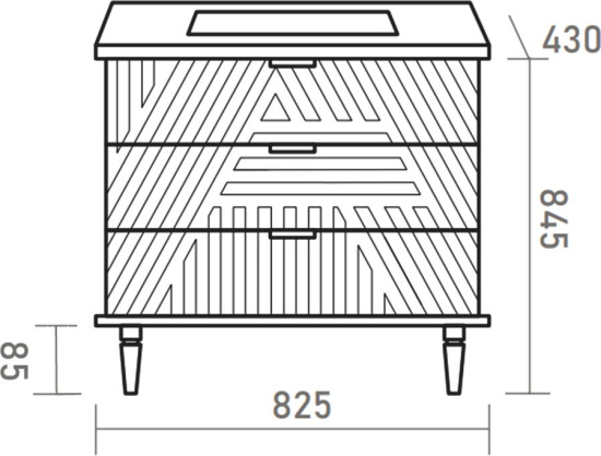Тумба с раковиной Brevita Etna 85