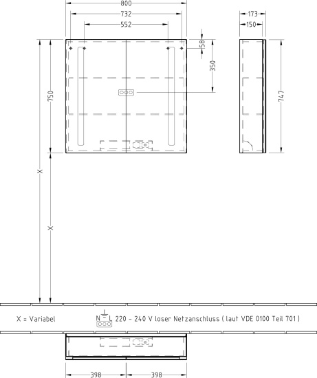 Зеркало-шкаф Villeroy & Boch My View 14 A4218000 80 см, с подсветкой