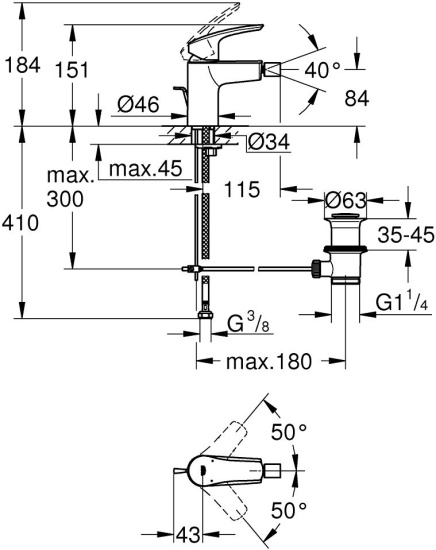 Смеситель для биде Grohe Eurosmart 32929003