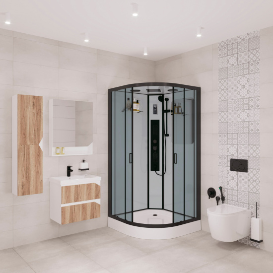 Душевая кабина Niagara Premium NG-6901-01G Black 90x90