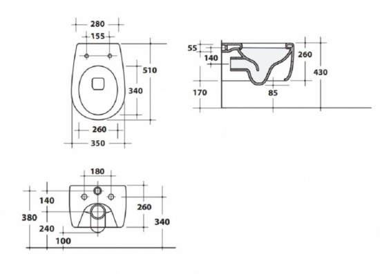 Унитаз подвесной Ceramica ala Wave 23VCO с сидением микролифт