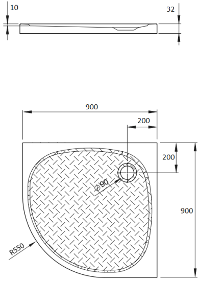 Поддон для душа Radaway Zantos A 90x90