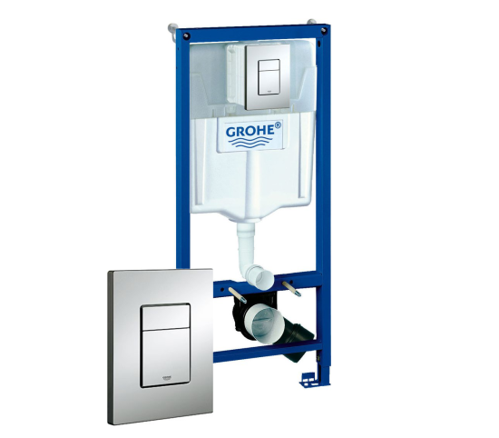 Инсталляция Grohe Rapid SL 38772001 с кнопкой смыва + унитаз подвесной Vincea Q-Line VT1-12