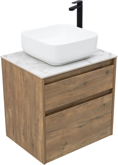 Тумба с раковиной Aquanet Nova Lite 2.0 60 2 ящика, дуб рустикальный