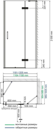 Душевой уголок Wasserkraft Aller 10H10R 120x100 см