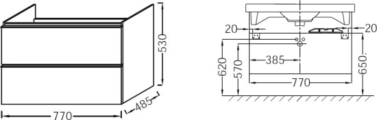 Тумба с раковиной Jacob Delafon Odeon Up EB895RU-J5 белый блестящий