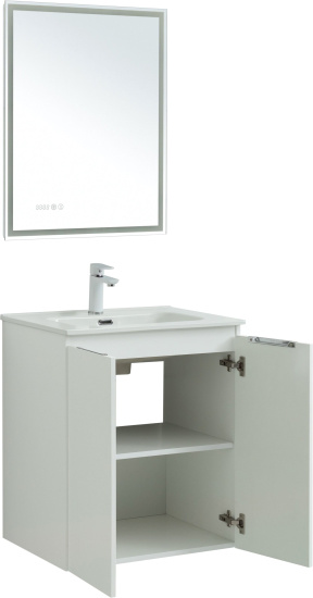 Мебель для ванной Aquanet Алвита new 60 подвесная, белая матовая, с дверками