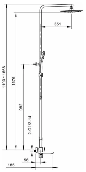 Душевая стойка Gappo G2417-50 термостат