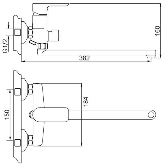 Смеситель для ванны Gappo G2248, белый