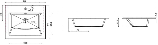Тумба с раковиной Aquanet Lino 60 белый матовый
