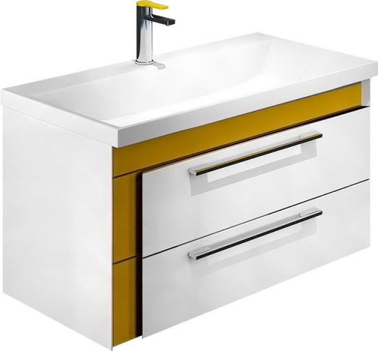 Мебель для ванной Iddis Color Plus 90 белая, горчичная