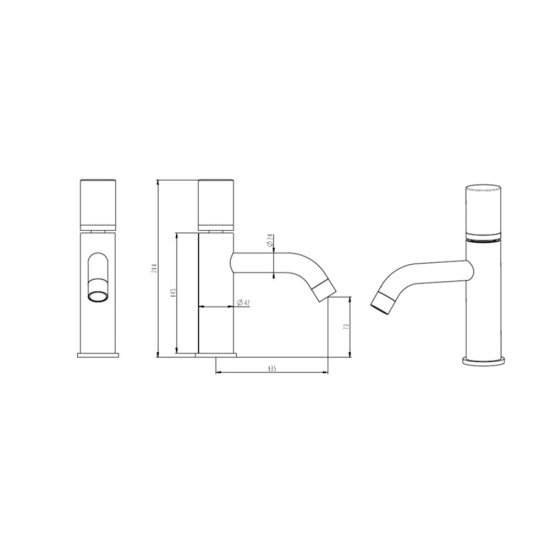 Смеситель для раковины Boheme Stick 121-G-MR-BLACK