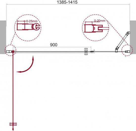 Душевая дверь в нишу BelBagno Etna B-11-40+100-C-Cr