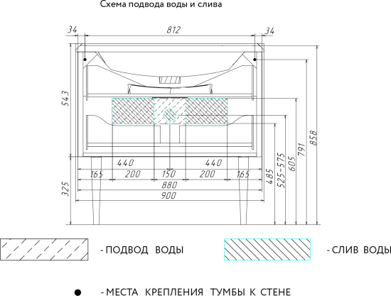 Тумба с раковиной Aima Design Crystal 90 white