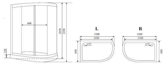 Душевая кабина Timo Lux T-7702 Р L