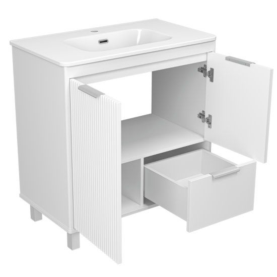 Тумба с раковиной Brevita Рисака White 70