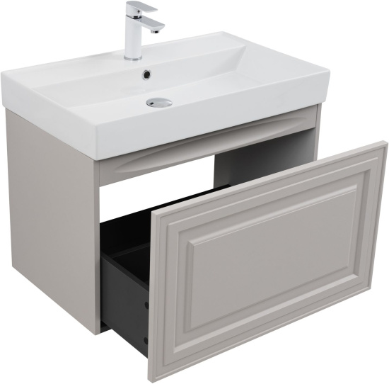 Тумба с раковиной Aquanet Агата 75 1 ящик, бежевая