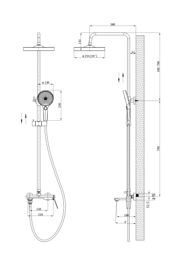 Душевая стойка Esko Shanghai ST1425SHA