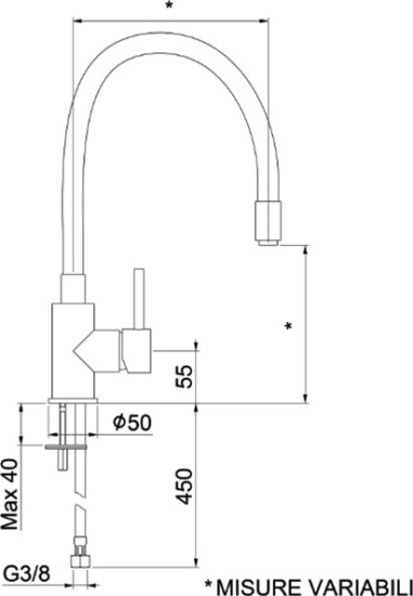 Смеситель для кухни Webert Viper VP920602564 черный с хромом