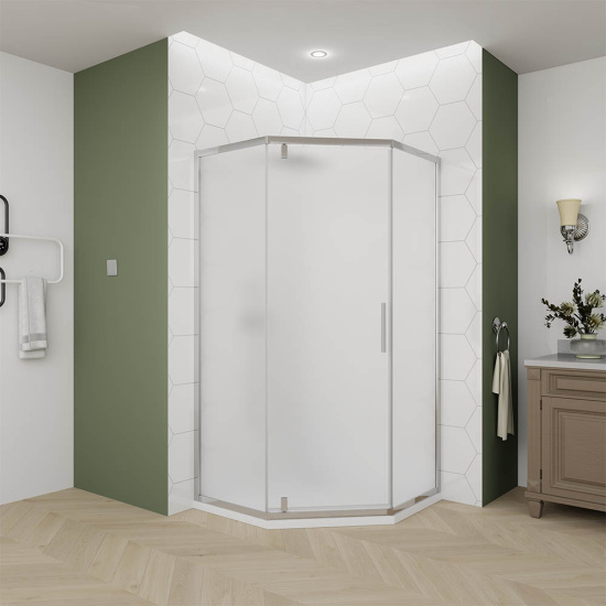 Душевой уголок Veconi Ottimo P10 CH 100x100 OP10CH-100100-07-C9, профиль хром, стекло матовое