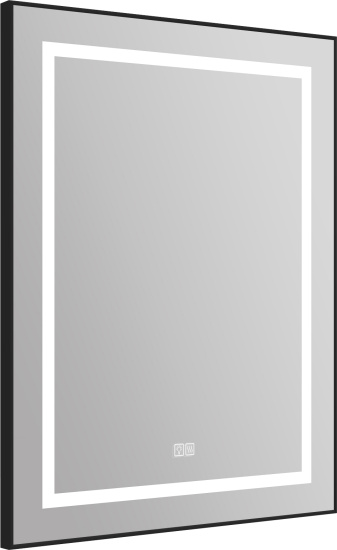 Зеркало BelBagno Kraft SPC-KRAFT-685-885-TCH-WARM-NERO черное, с подсветкой и подогревом