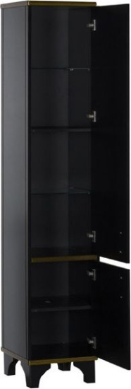 Пенал Aquanet Валенса черный краколет/золото