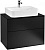 Тумба с раковиной Villeroy & Boch Finion 80 black matt lacquer, glass black matt, с настенным освещением