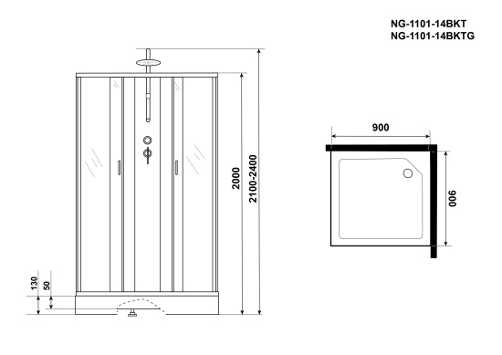 Душевая кабина Niagara Classic NG-1101-14BKTG