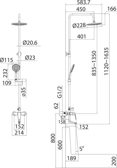 Душевая стойка Iddis Optima Home OPTSB3Fi06