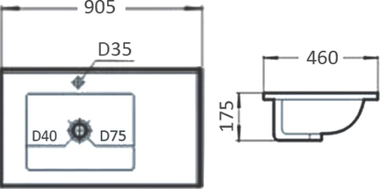 Тумба с раковиной Comforty Мальме 90, подвесная, дуб дымчатый