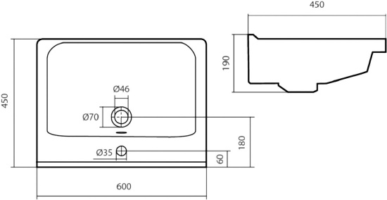 Тумба с раковиной Onika Брендон 60.13 камень светлый