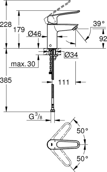 Смеситель для раковины Grohe Eurosmart 23986003