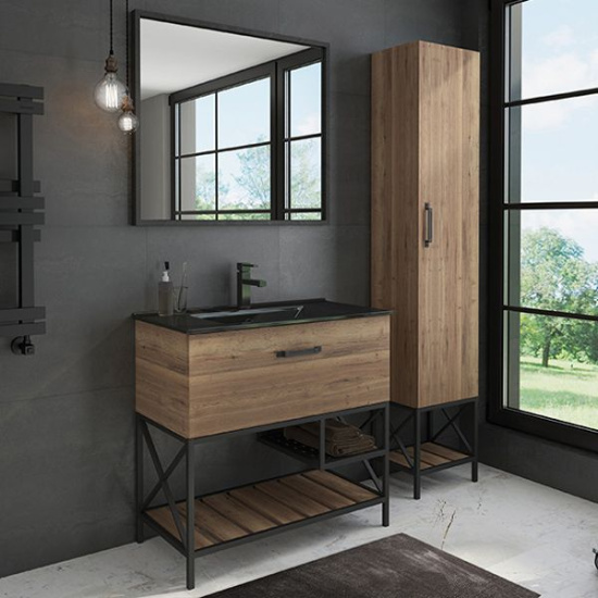Зеркало Comforty Бредфорд 90 черное