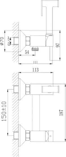 Гигиенический душ Haiba HB10-4 со смесителем