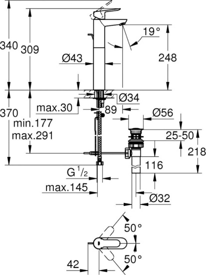 Смеситель для раковины Grohe BauEdge 32860000 хром