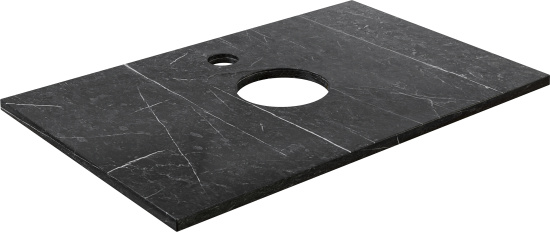 Мебель для ванной Diwo Элиста 80 чёрный мрамор, с раковиной Moduo 40 Ring