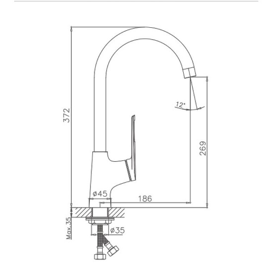 Смеситель для кухни Haiba HB70595 хром