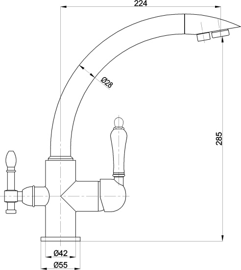 Смеситель для кухни Milacio Castellon Ceramic MC.513.BR бронза