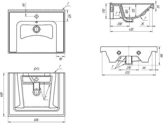 Тумба с раковиной SanStar Ориана 60