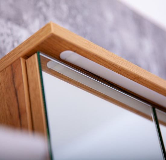 Зеркало-шкаф Бриклаер Фостер 80 дуб золотой, с подсветкой