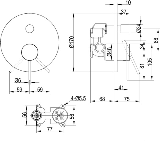 Смеситель для ванны Villeroy & Boch Dawn TVS10635311361