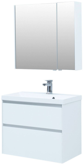 Тумба с раковиной Aquanet Гласс 80