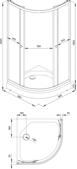 Душевой уголок Triton Альфа-хром Щ0000049613 90х90 см с поддоном
