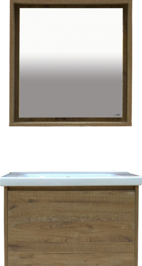 Зеркало Misty Даллас 80 светлое дерево, с подсветкой