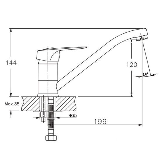 Смеситель для кухни Haiba HB4837