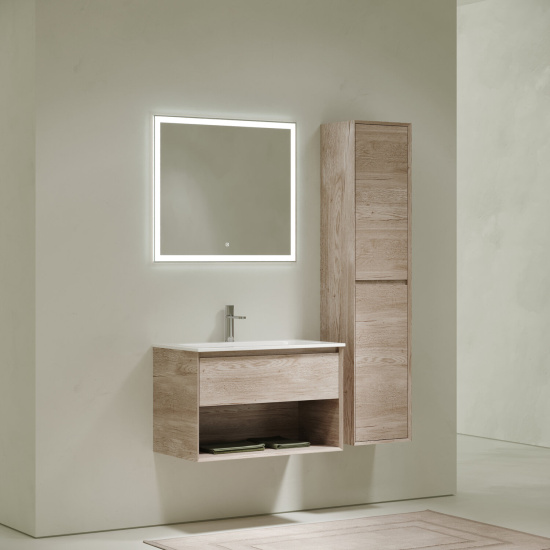 Тумба с раковиной Sancos Marmi 2.0 80 дуб галифакс натуральный, MR2.080EG